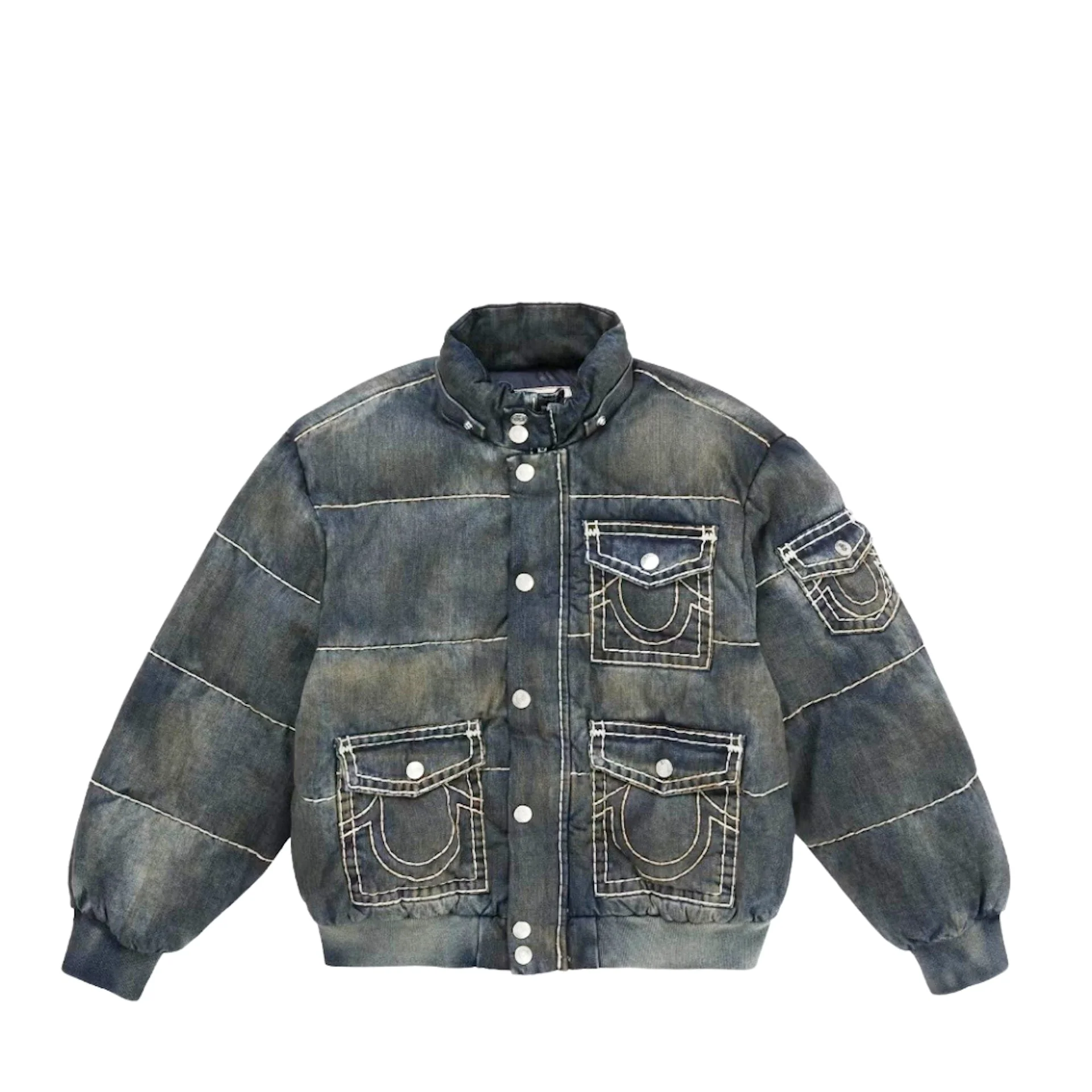Supreme True Religion Puffer Jacket / Dirty Indigo - Image 3
