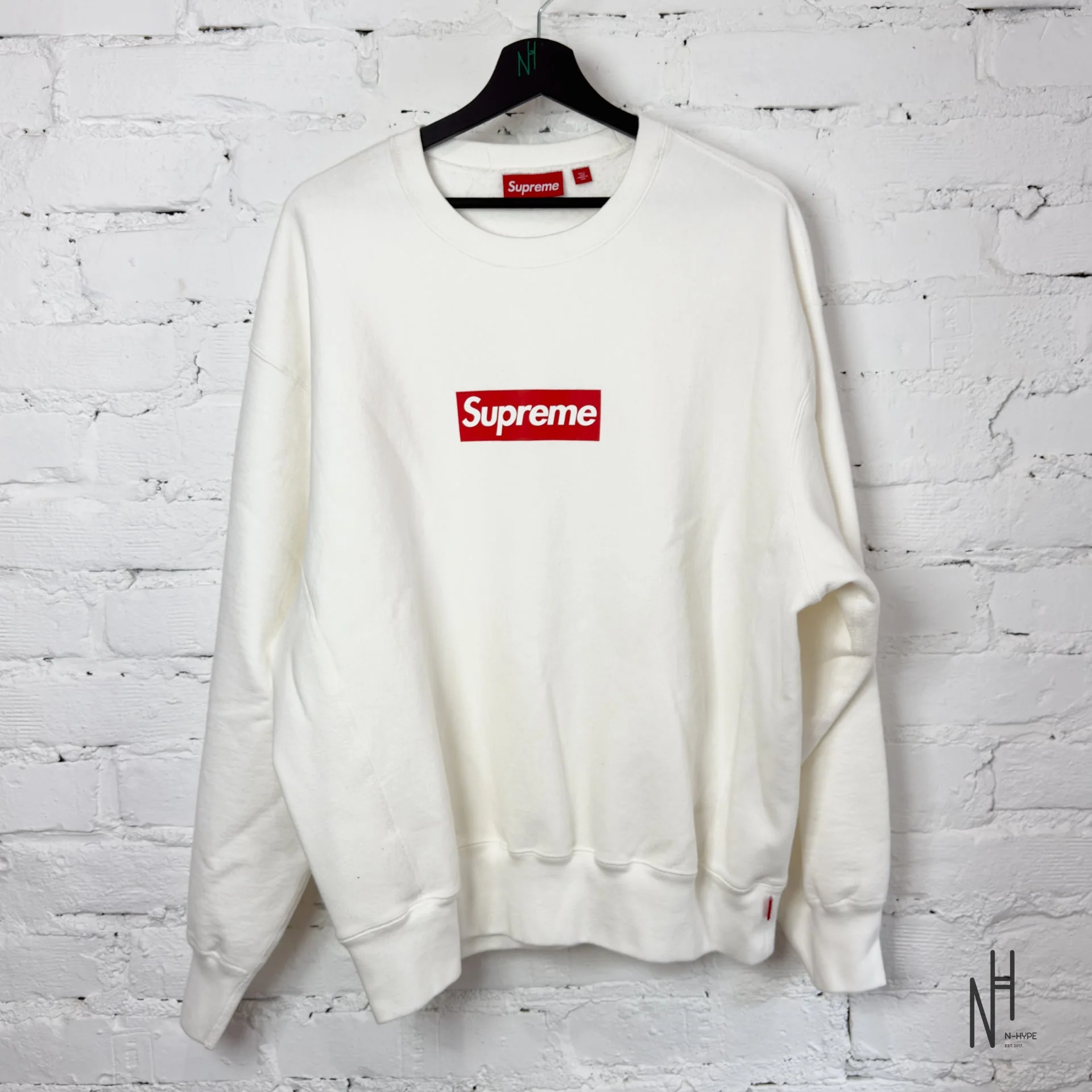 Supreme Washed Box Logo Crewneck White - Image 2