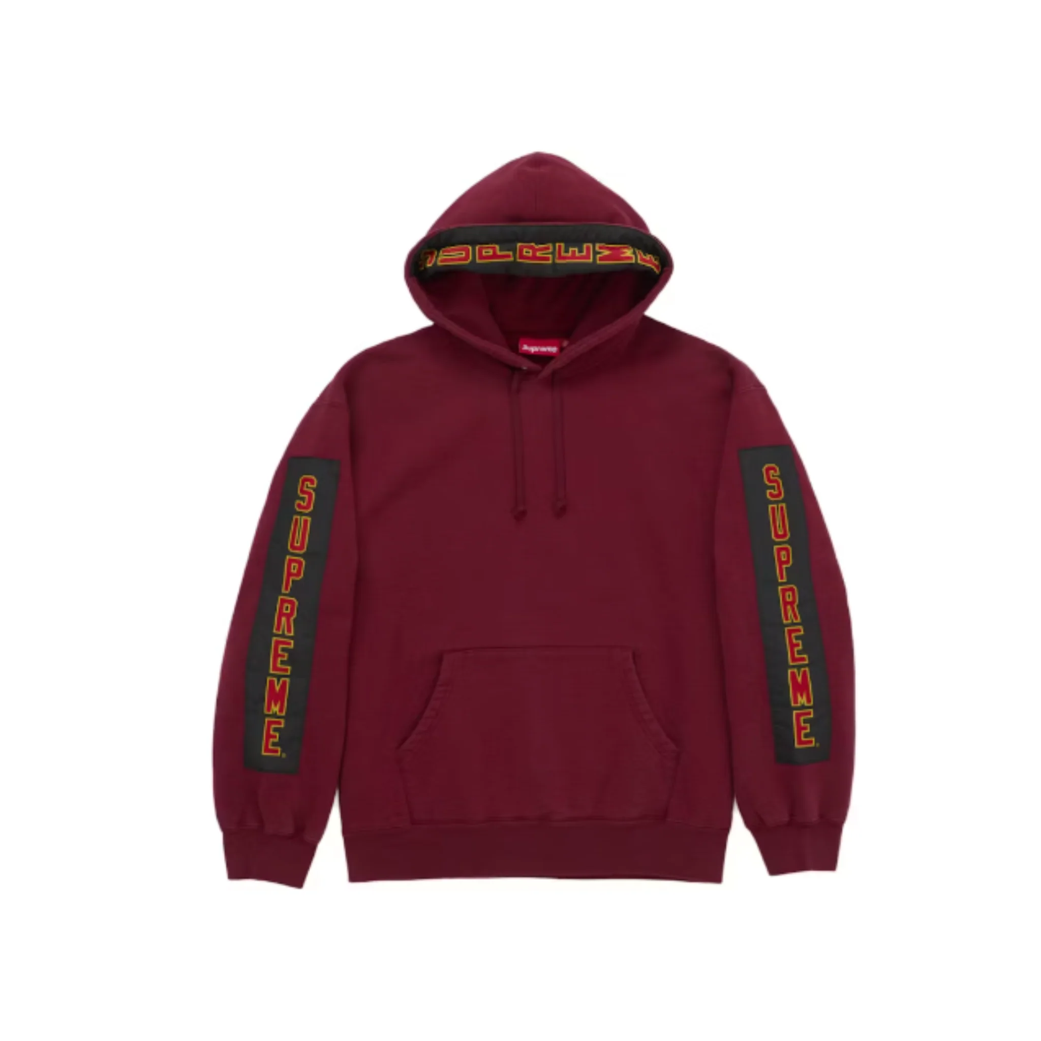 Supreme Woven Patches Hooded Sweatshirt Dark Red