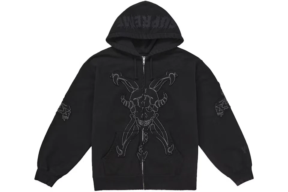Supreme Y's by Yohji Yamamoto Zip Up Hooded Sweatshirt Black