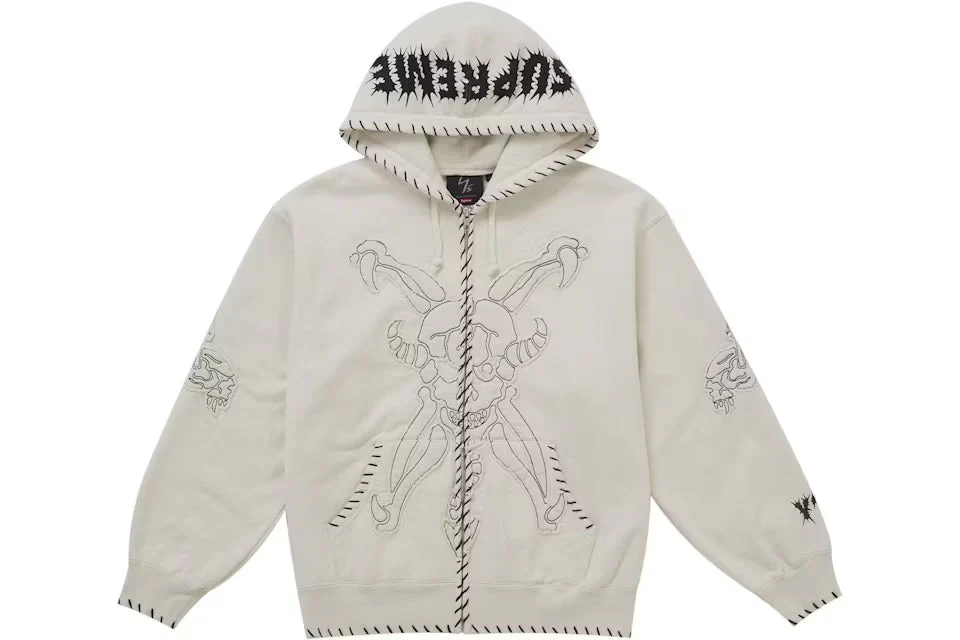 Supreme Y's by Yohji Yamamoto Zip Up Hooded Sweatshirt Natural
