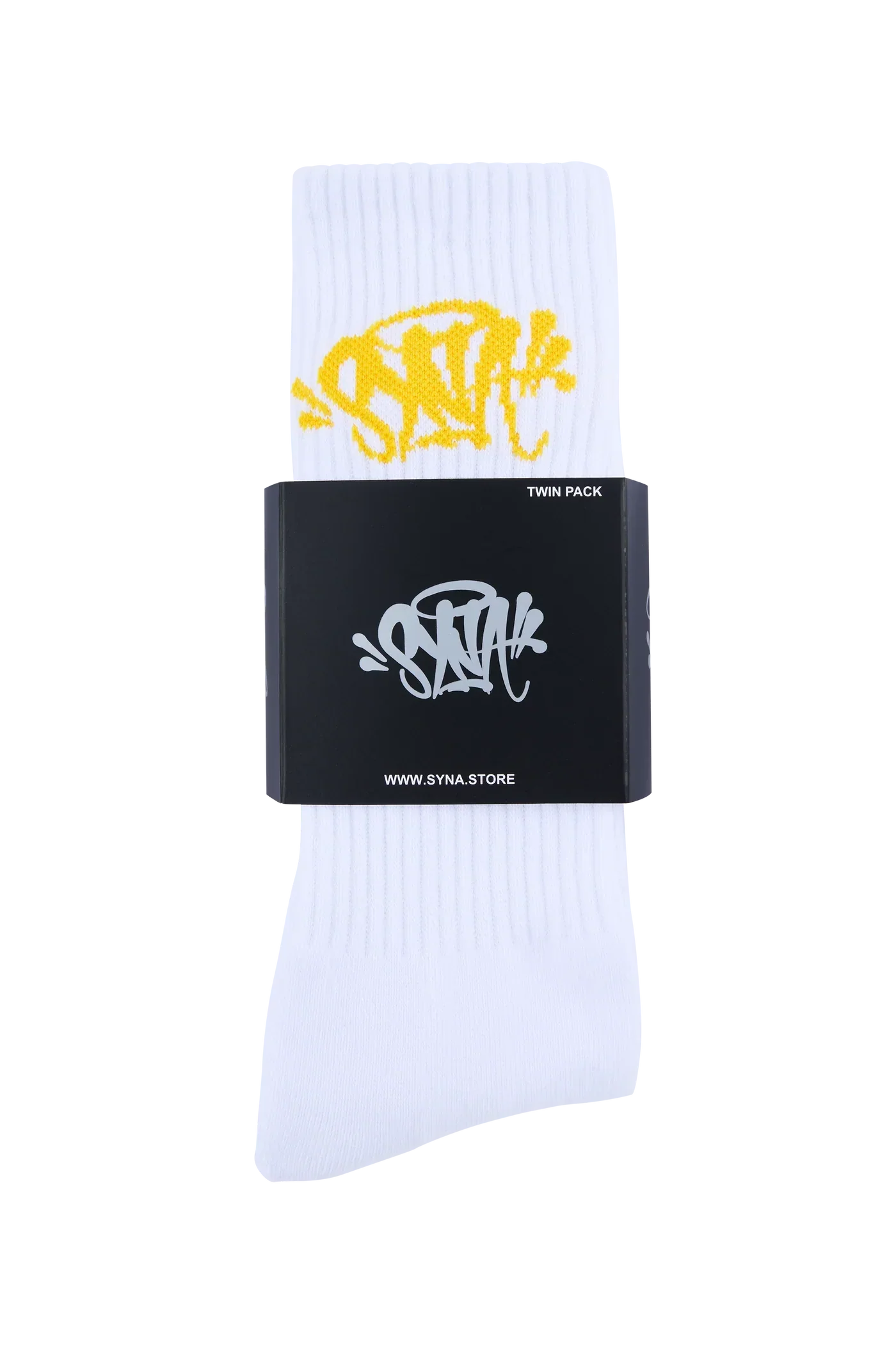 SYNA 2 PACK SOCK - WHITE/YELLOW - Image 2