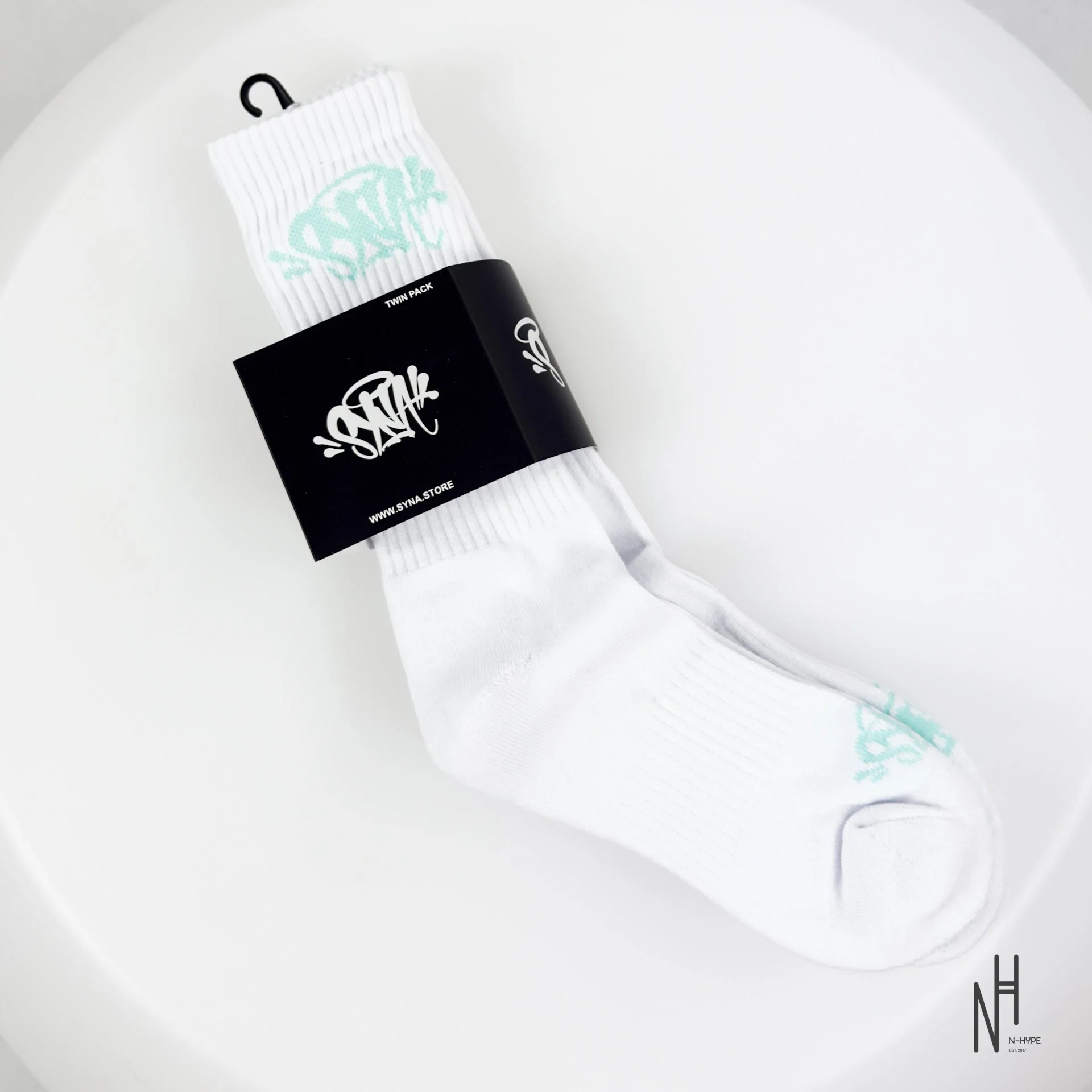 SynaWorld 2 Pack Socks White / Aruba Blue - Image 2