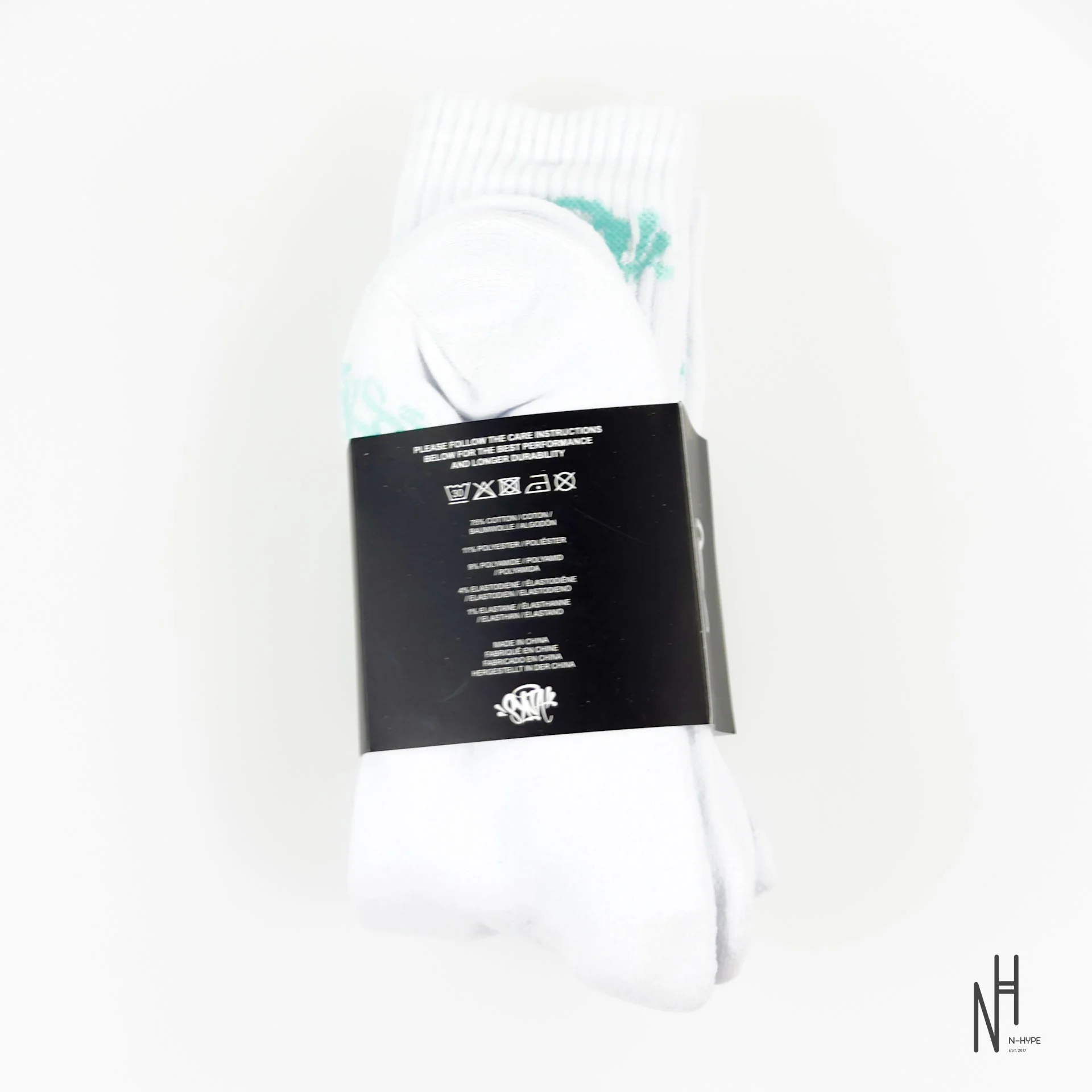 SynaWorld 2 Pack Socks White / Aruba Blue - Image 3
