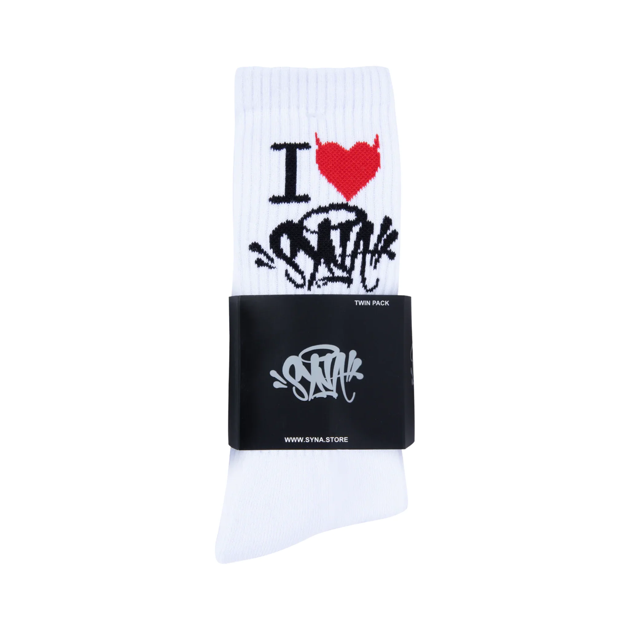 SynaWorld Socks 2 Pack I LOVE SYNA - WHITE - Image 2