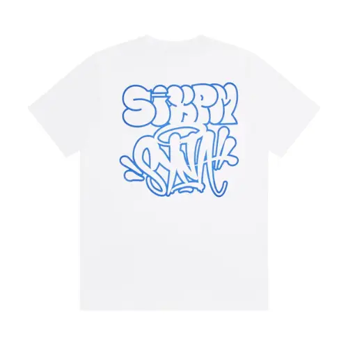 SynaWorld x 6PM x Central Cee Link Up Tee - White/Blue - Image 2