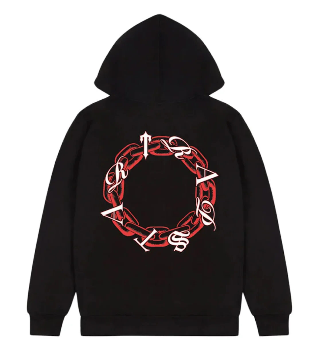 Trapstar Chain Script Hoodie Black Red - Image 2