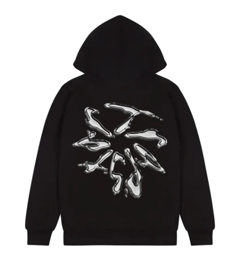 Trapstar Liquid Hoodie Black Grey - Image 2