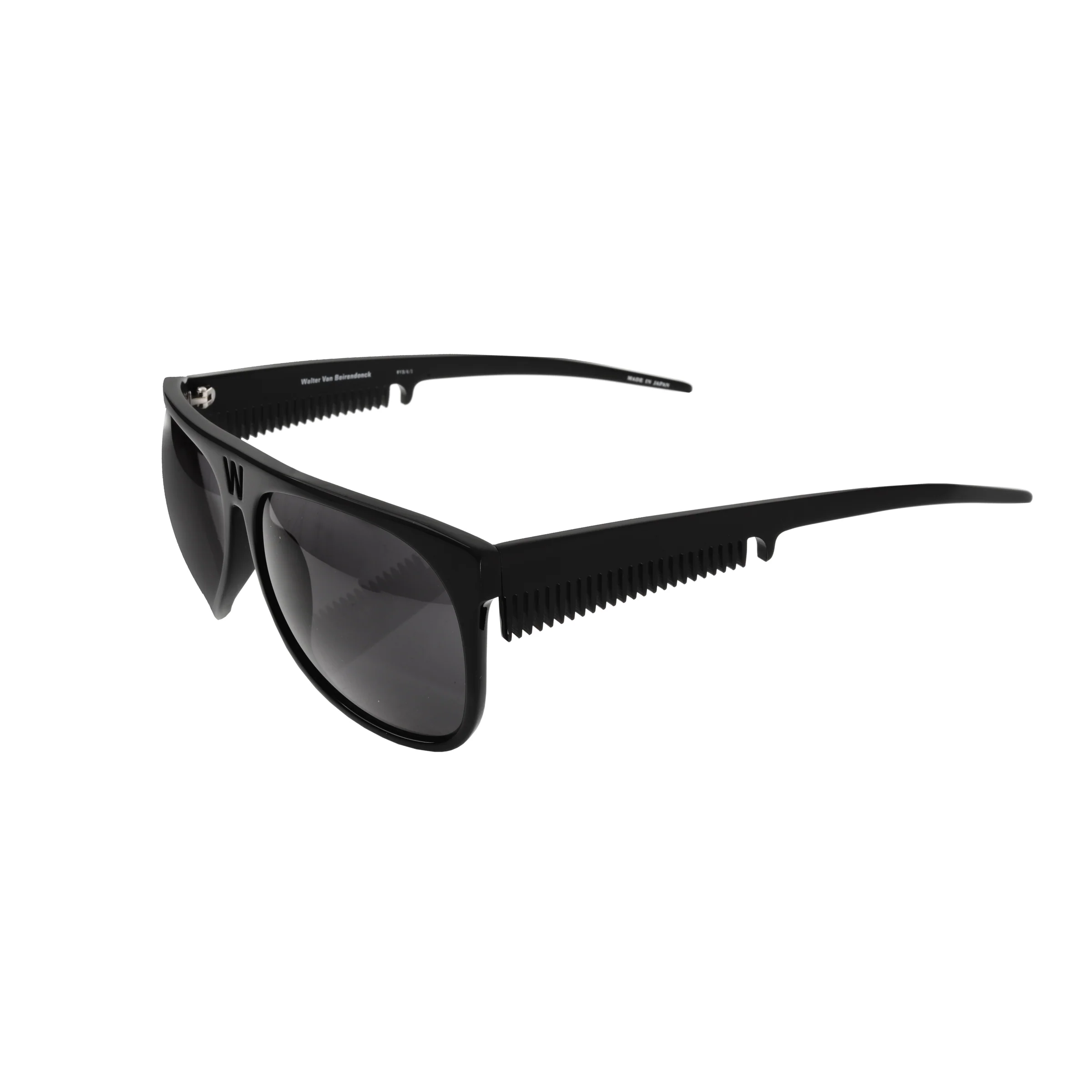 Walter Van Beirendonck Black Acetate Comb Detail Sunglasses - Image 2