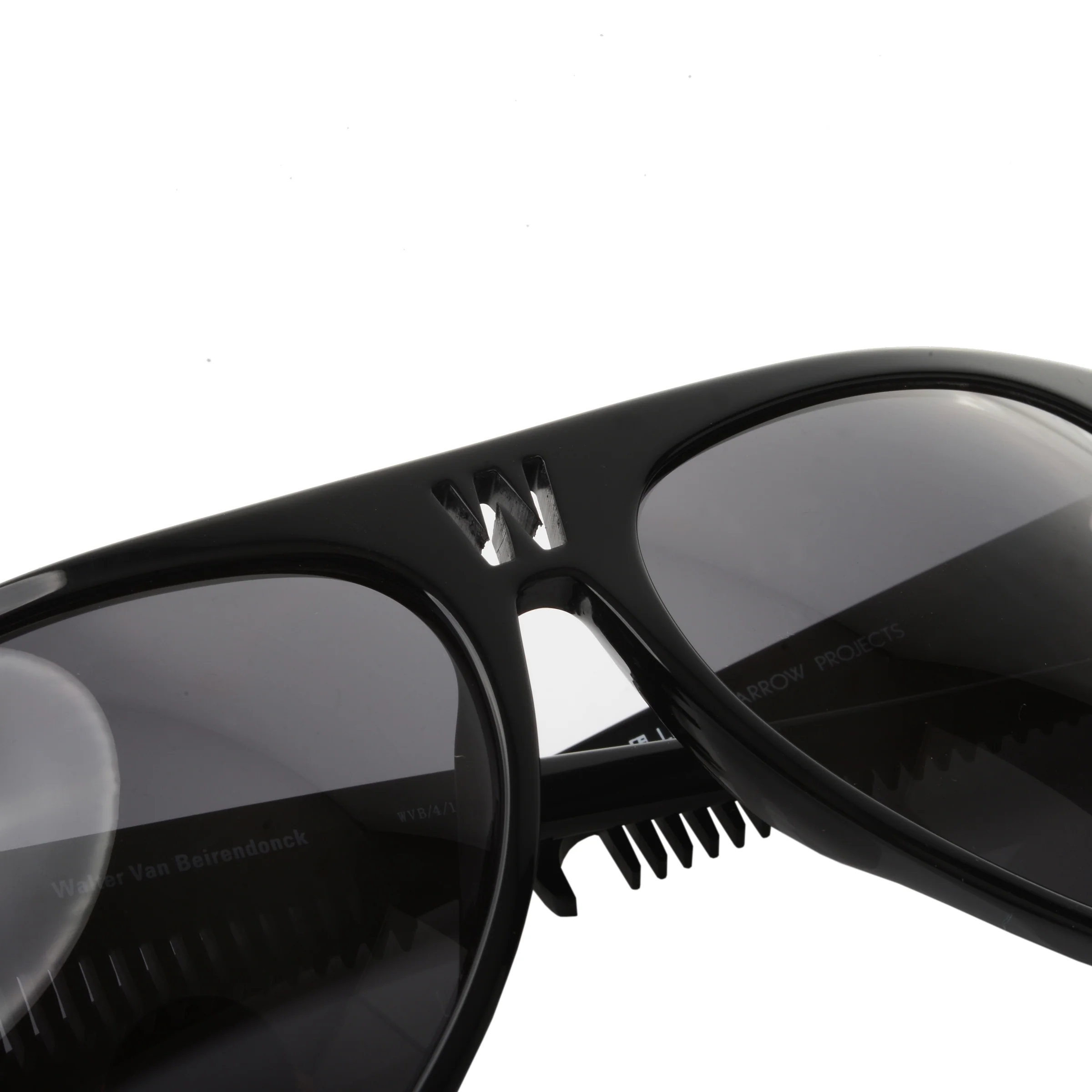 Walter Van Beirendonck Black Acetate Comb Detail Sunglasses - Image 4