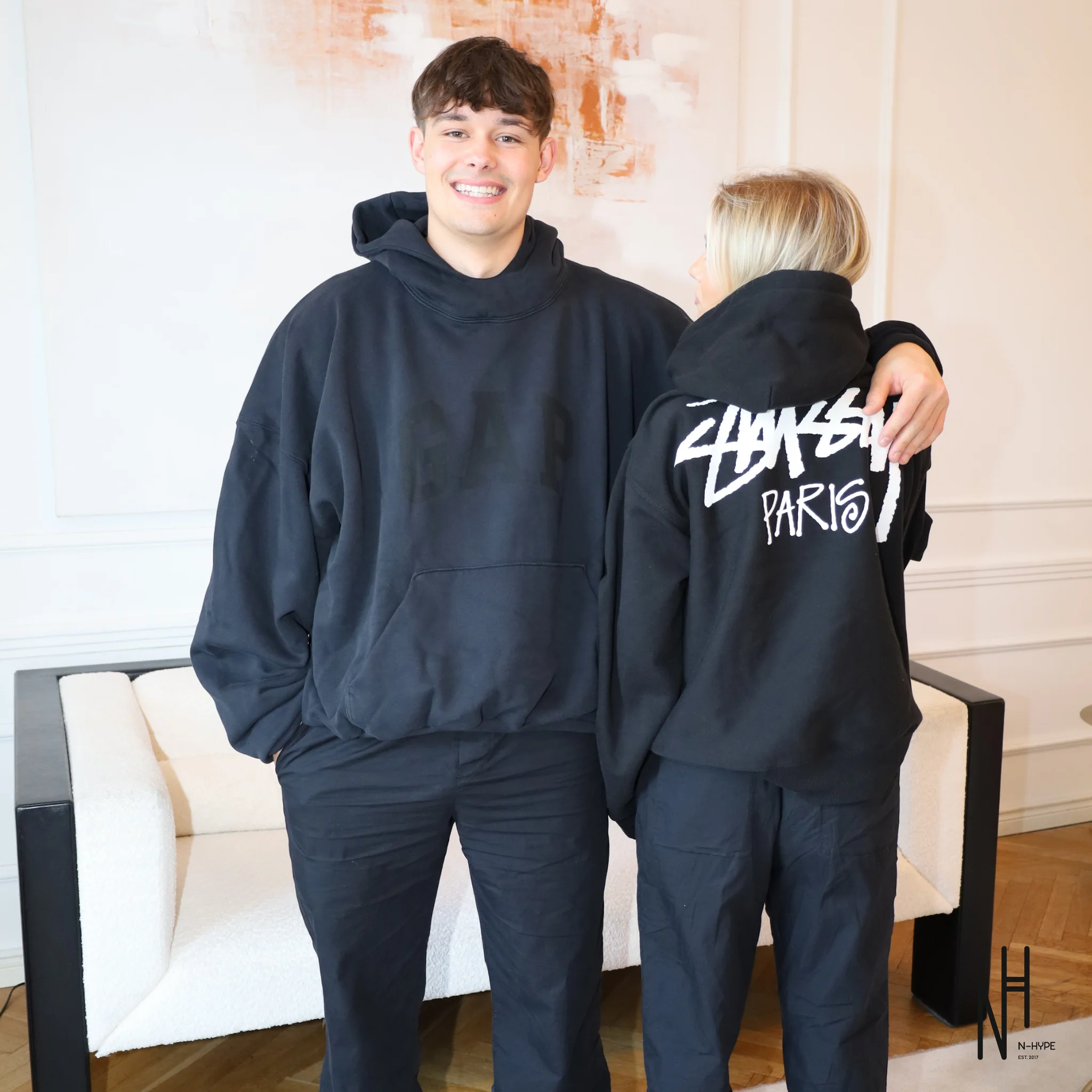 Yeezy Gap Engineered by Balenciaga Dove Hoodie Washed Black Los Angeles Archives - Image 3