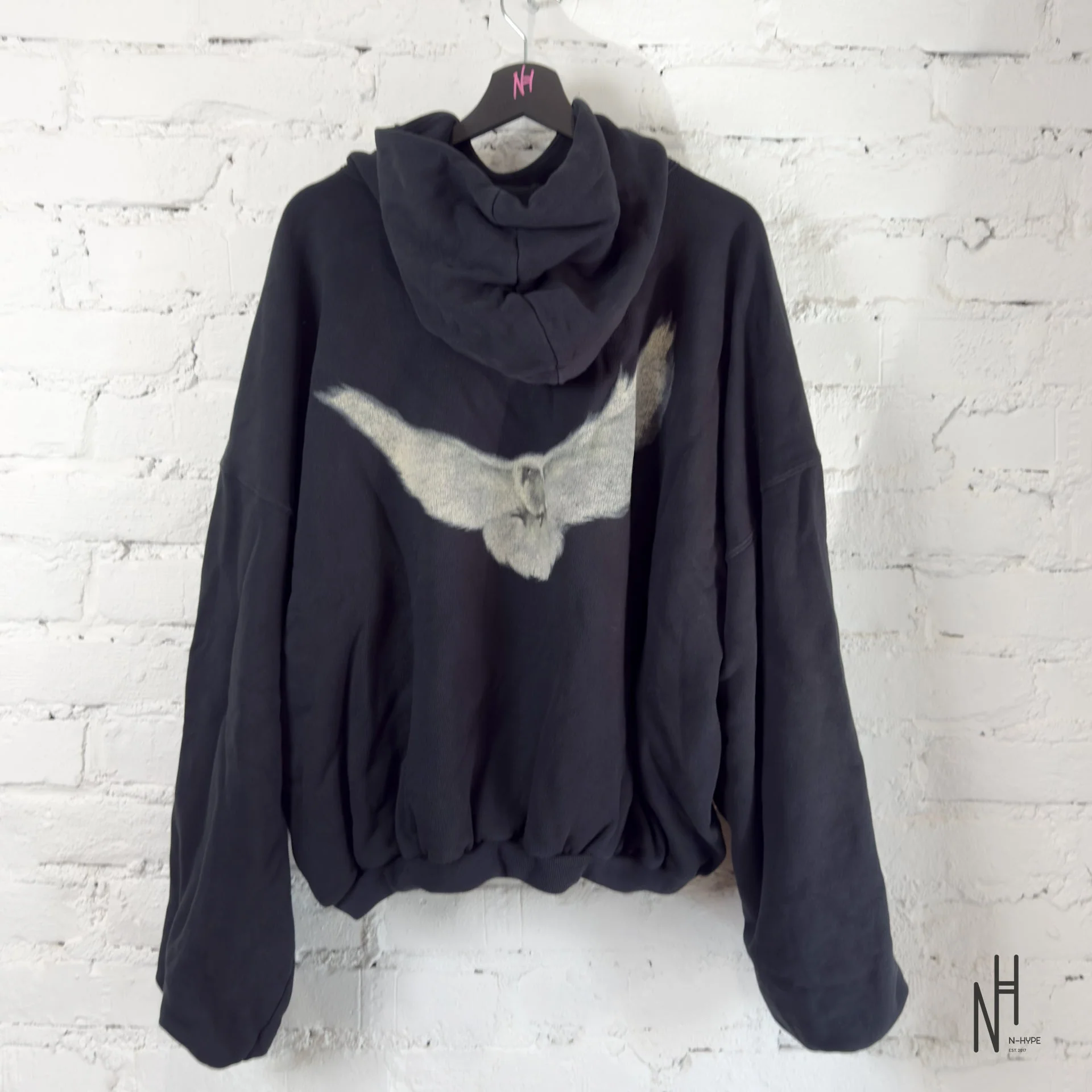 Yeezy Gap Engineered By Balenciaga Dove Hoodie Washed Black Los Angeles Archives Used - Image 2