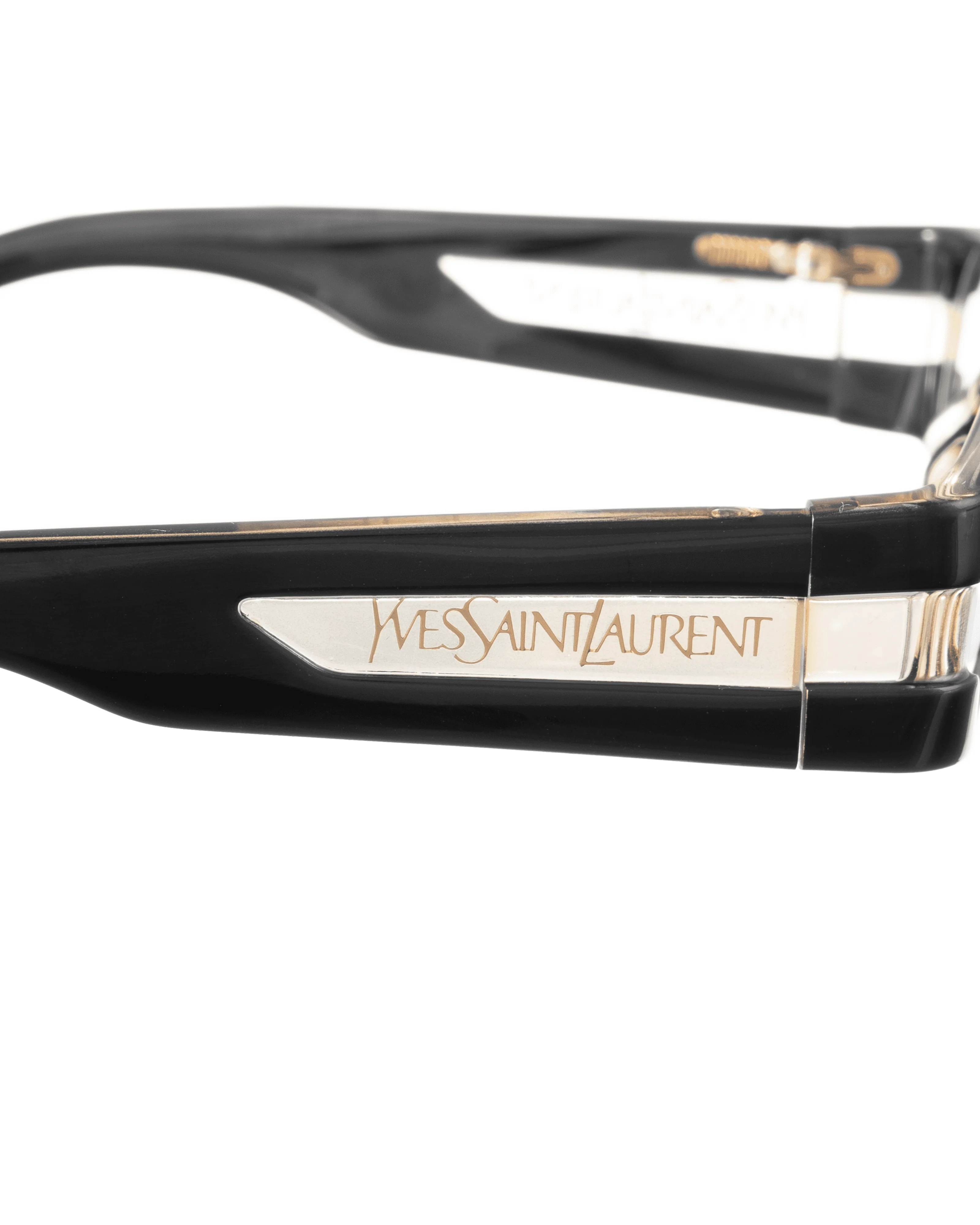 Yves Saint Laurent 00s Black Sunglasses with Transparent Elements with Black Lenses - Image 3