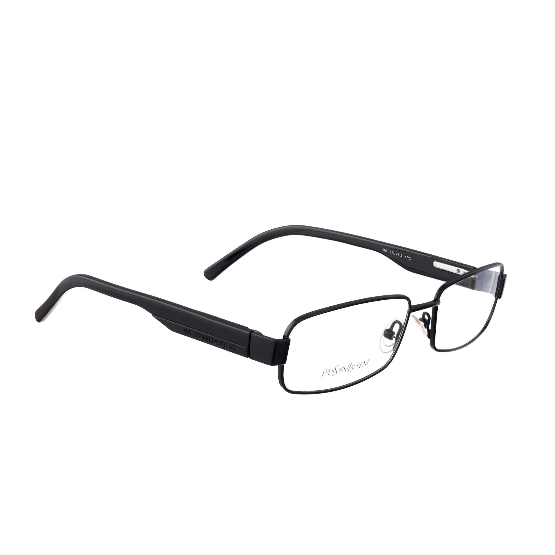 Yves Saint Laurent 90s Black Shiny & Matte Plastic Glasses - Image 2