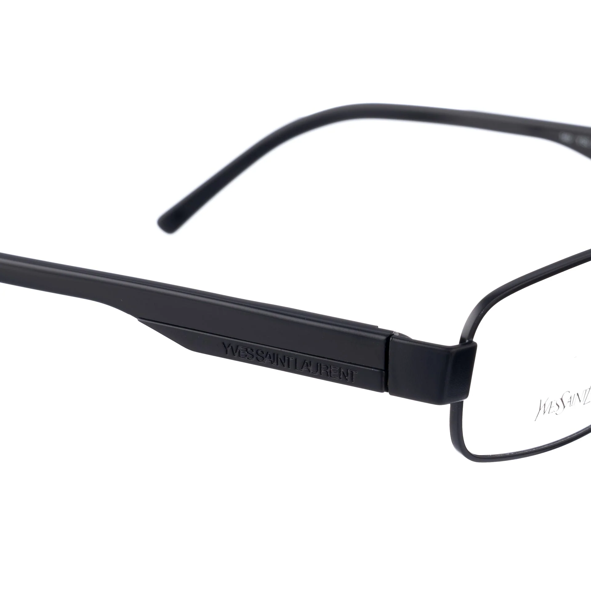 Yves Saint Laurent 90s Black Shiny & Matte Plastic Glasses - Image 3