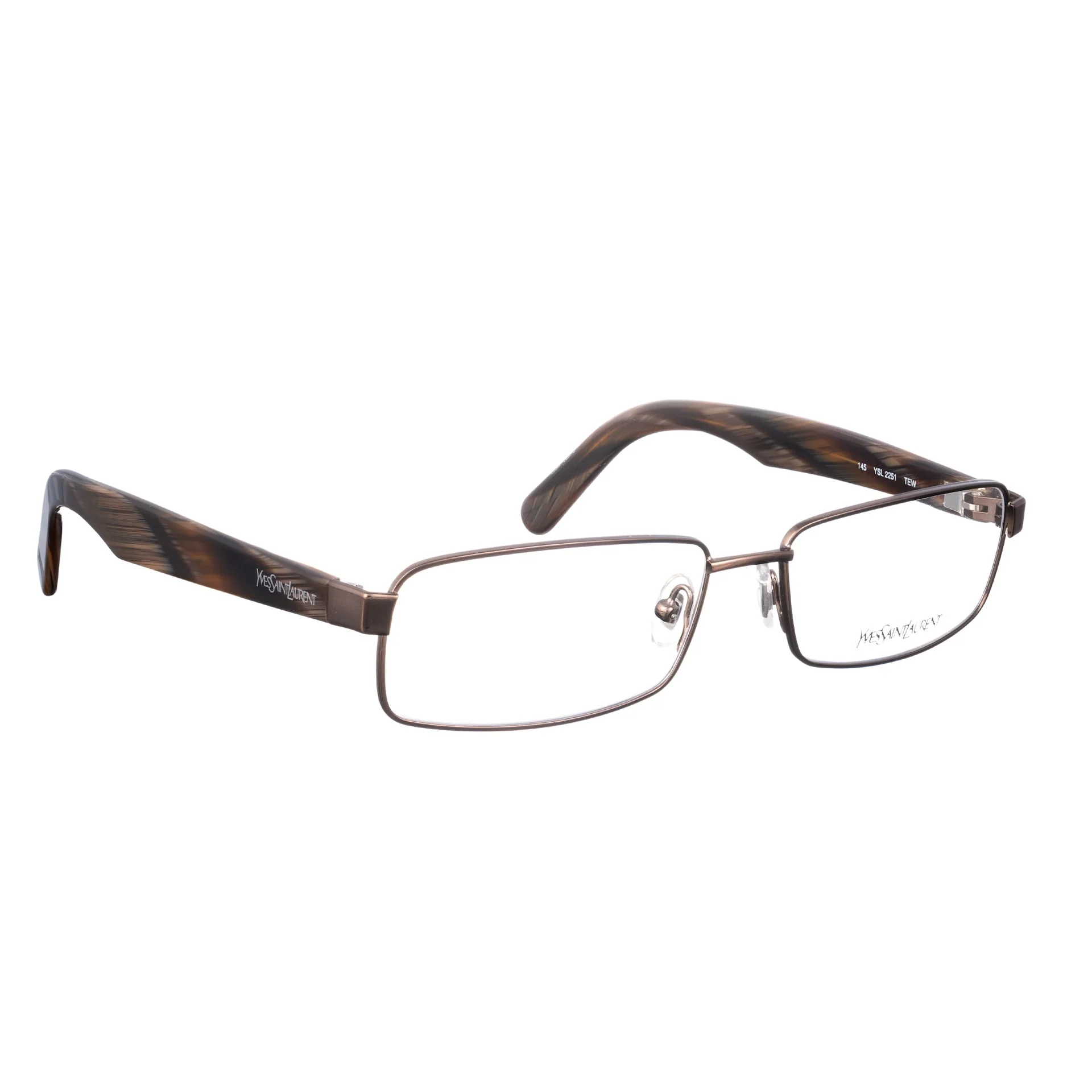 Yves Saint Laurent 90s Dark Brown Metallic Glasses - Image 2
