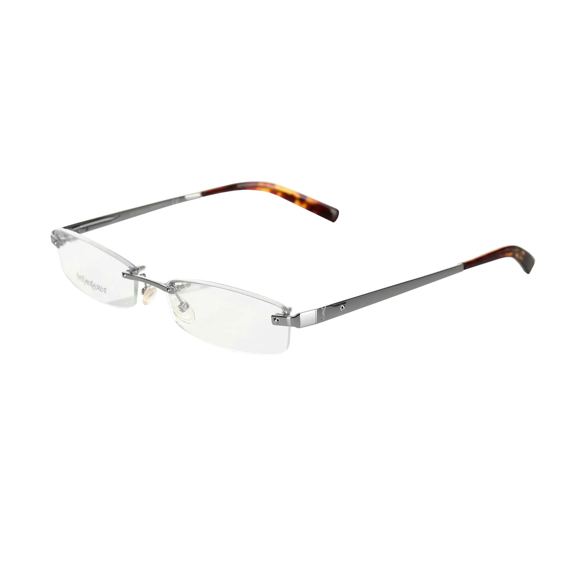 Yves Saint Laurent ’90s Rimless Silver Rectangular Glasses - Image 2