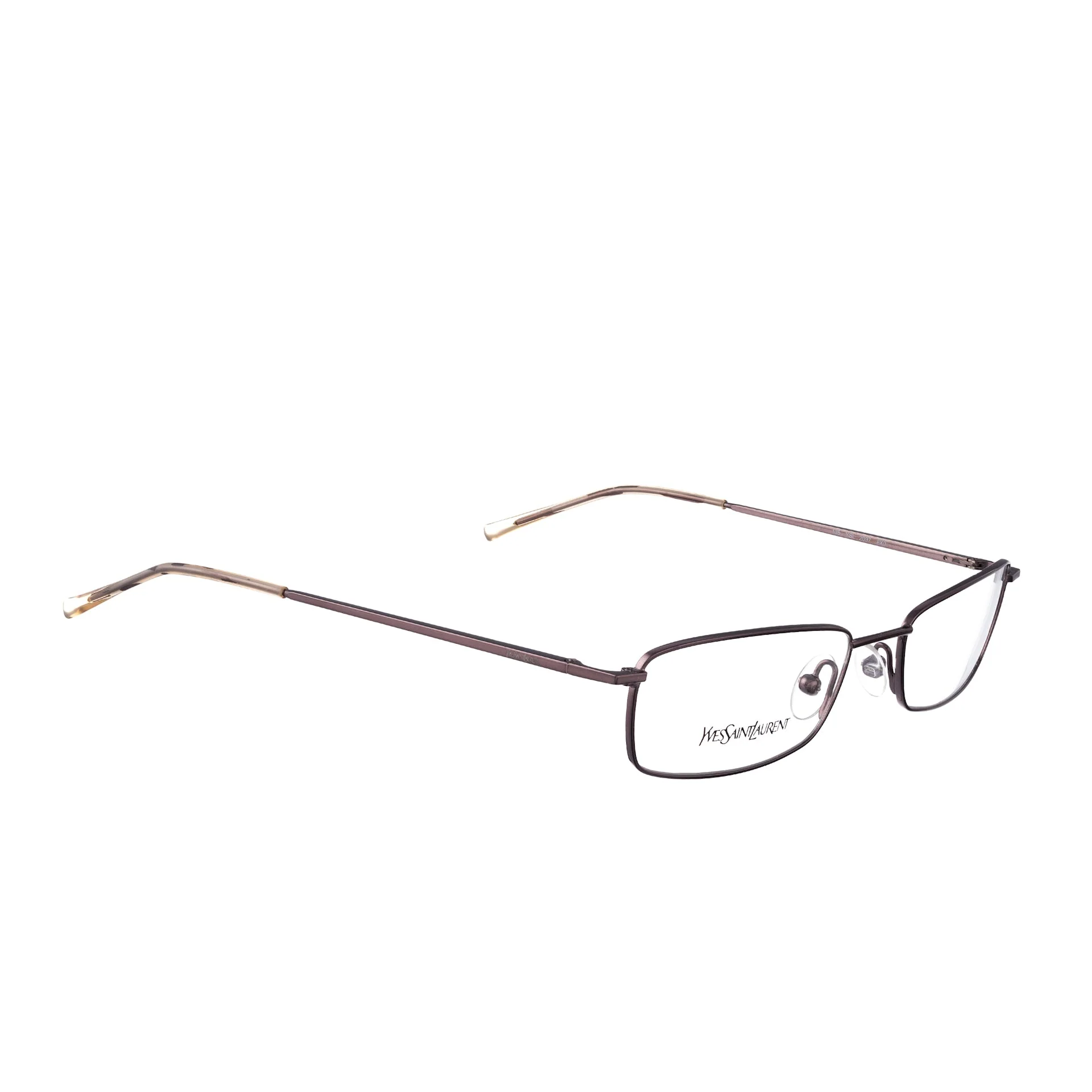 Yves Saint Laurent 90s Wire Metallic Brown Glasses - Image 2