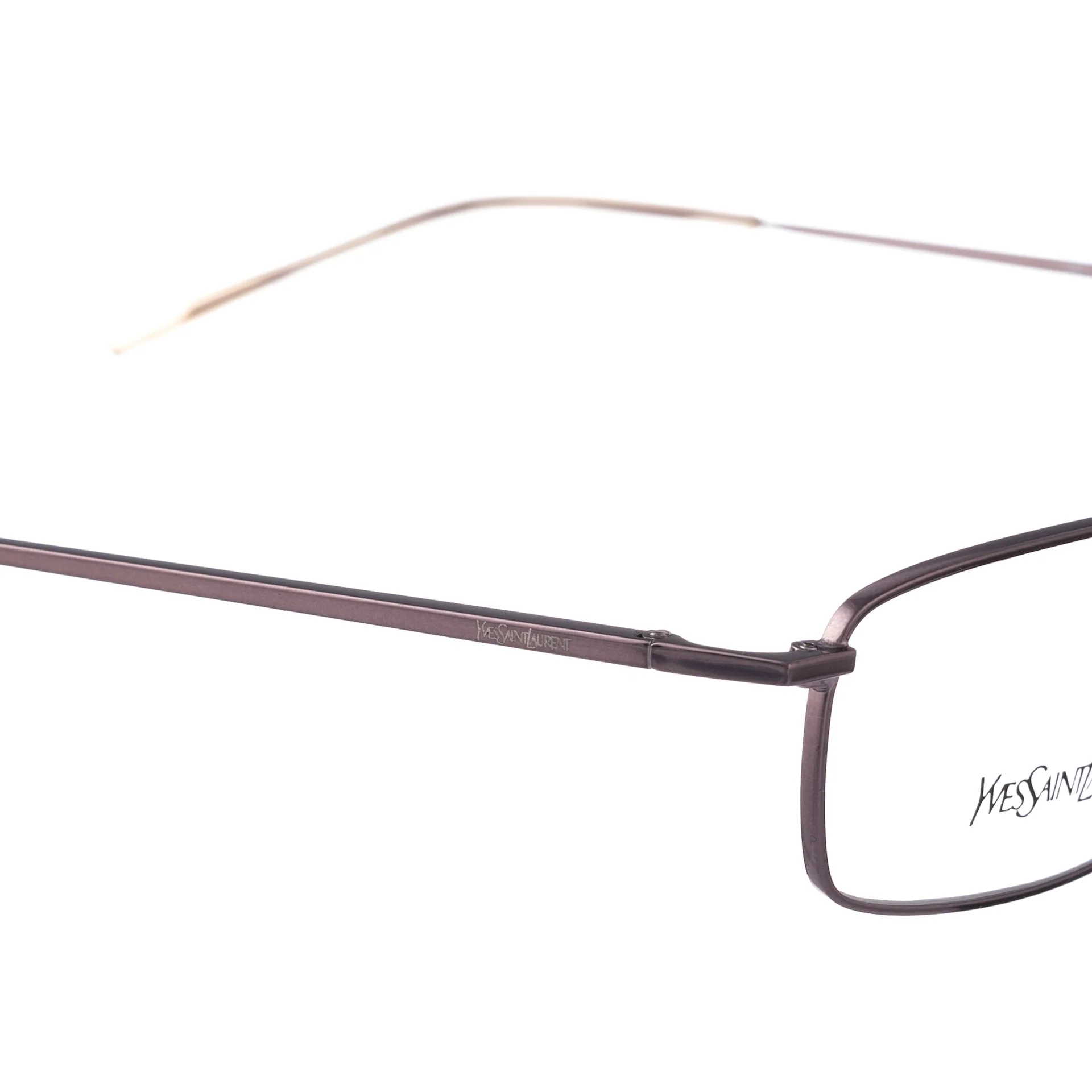 Yves Saint Laurent 90s Wire Metallic Brown Glasses - Image 3