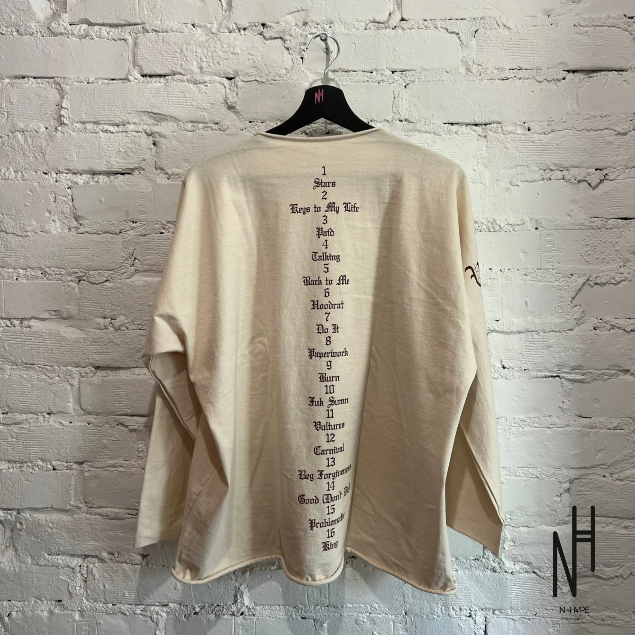 YZY Gosha Vultures Inspired Album Merch Concert Longsleeve White - Image 2